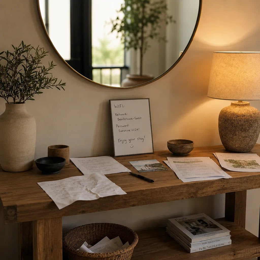 Before - generic Airbnb guest materials